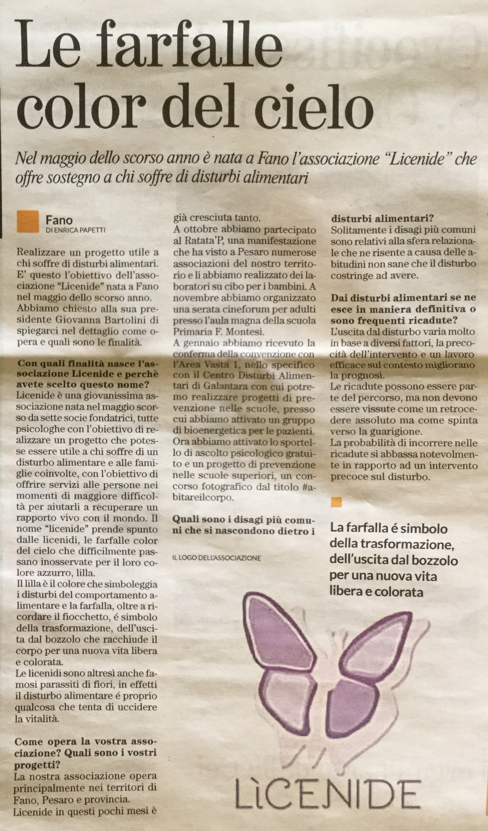 Il Nuovo Amico parla di Licenide